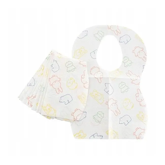 Bavete de unica folosinta, Bocioland, Cu buzunar, Set de 10 bucati, Multicolor BYNBL157