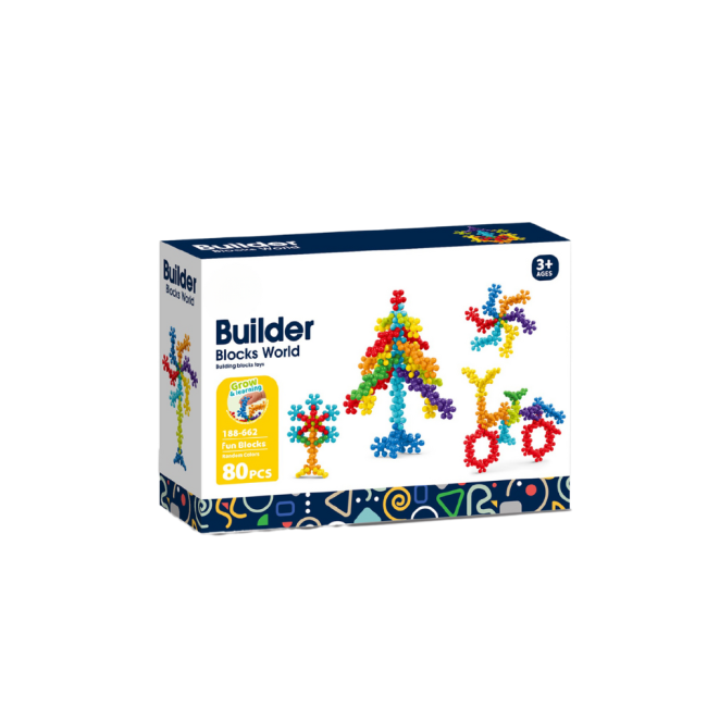 Joc de constructie steam - floricele colorate (80 piese)