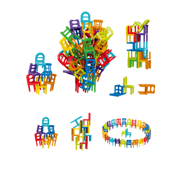 Joc de constructie steam - scaune colorate (72 piese)
