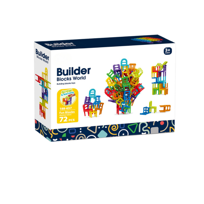 Joc de constructie steam - scaune colorate (72 piese)