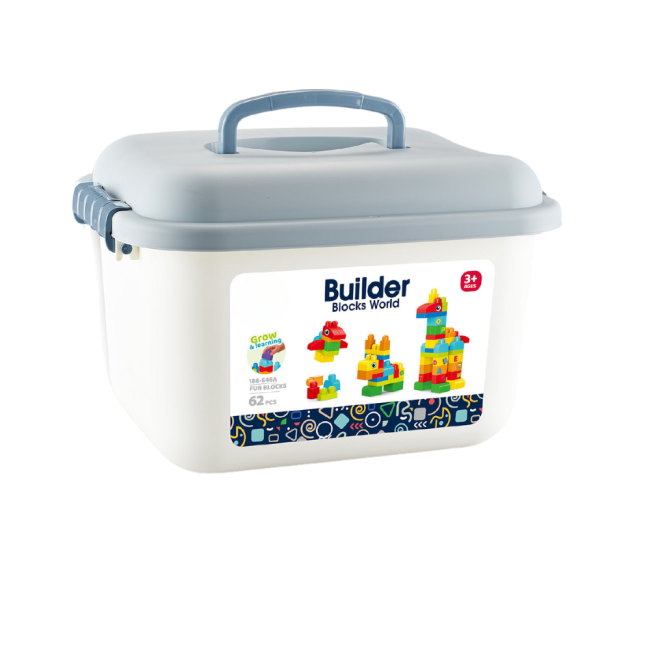 Set de constructie in cutie  - animalute (62 piese)