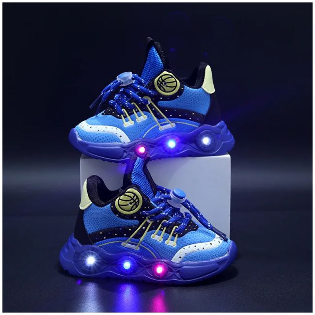 Adidasi albastri cu luminite - baseball ado-896-2-c