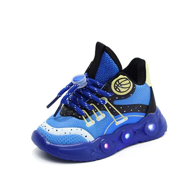 Adidasi albastri cu luminite - baseball ado-896-2-c