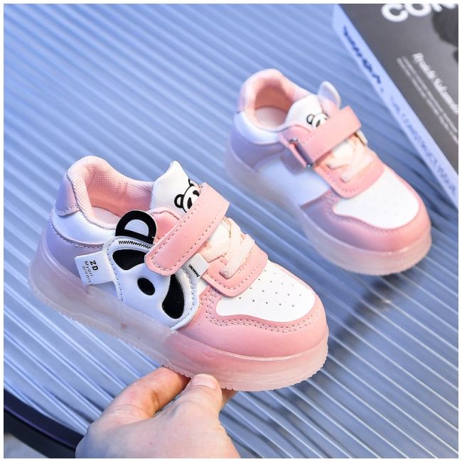 Adidasi roz cu luminite - panda mda-223-3-c