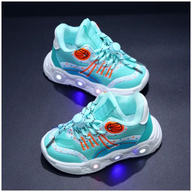 Adidasi turcoaz cu luminite - baseball ado-896-3-c