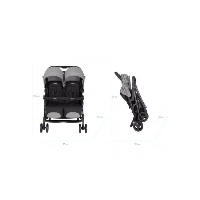 Carucior gemeni Graco DuoRider Steeple Gray ERFGS1217AASTG000