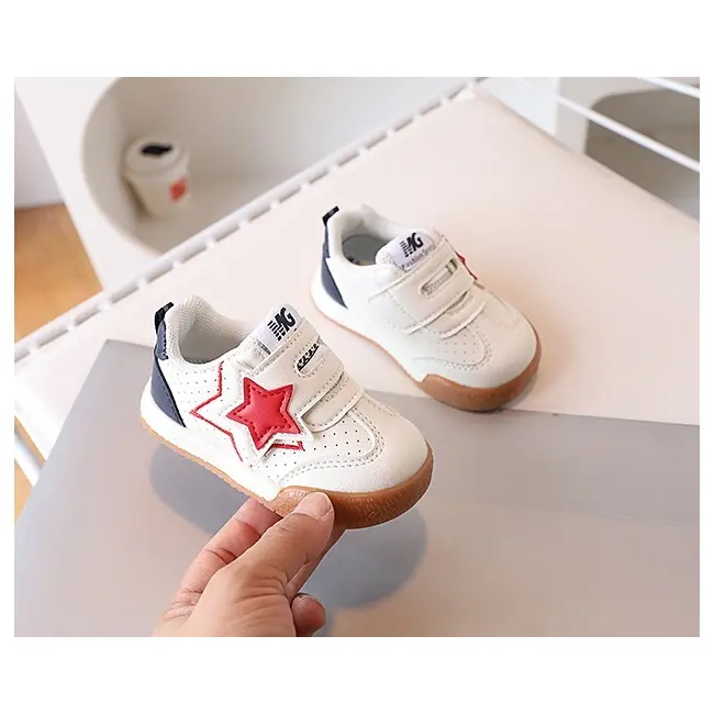 Adidasi albi pentru copii - red star mbxz-p-777-1-c