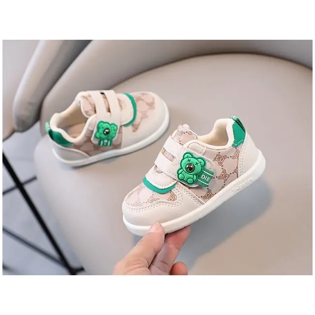 Adidasi crem pentru baietei - green teddy mbym1996-1-sa48