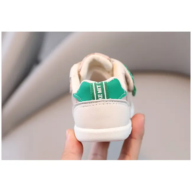 Adidasi crem pentru baietei - green teddy mbym1996-1-sa48