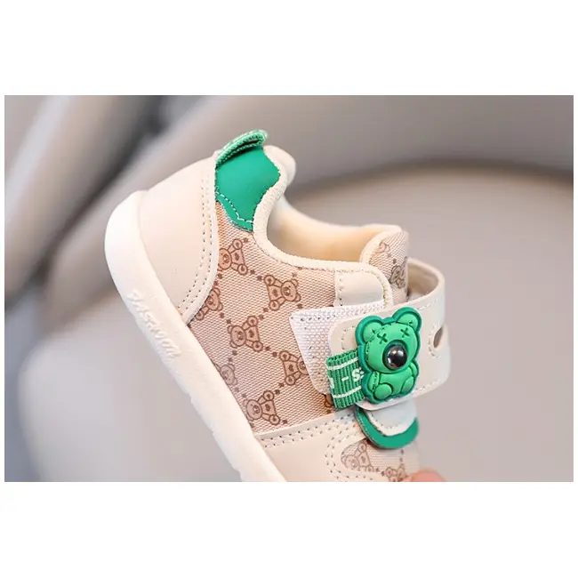 Adidasi crem pentru baietei - green teddy mbym1996-1-sa48