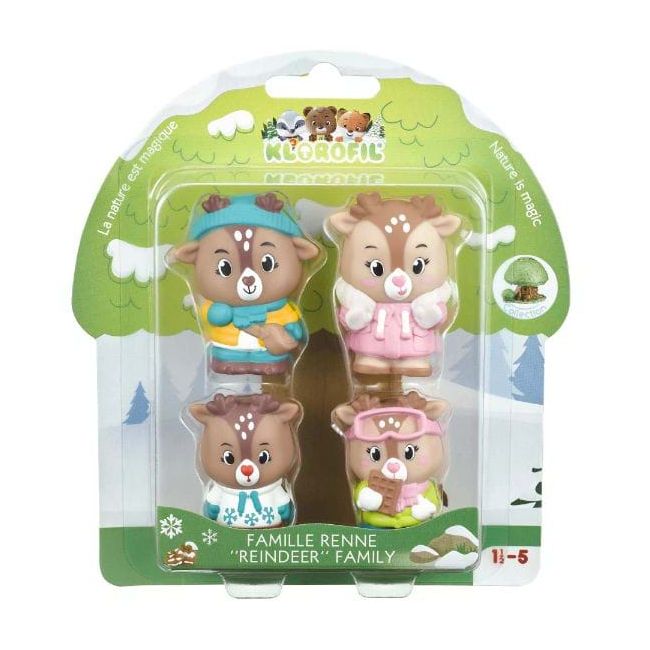 Familia de reni renne - set figurine joc de rol - klorofil klr700308