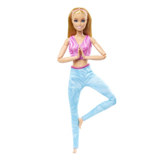 PAPUSA BARBIE MADE TO MOVE BLONDA CU TOP ROZ VIVMTFTG80_HRH27