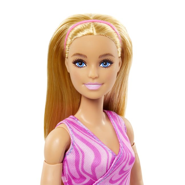 PAPUSA BARBIE MADE TO MOVE BLONDA CU TOP ROZ VIVMTFTG80_HRH27