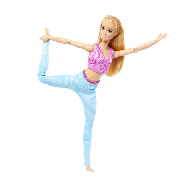 PAPUSA BARBIE MADE TO MOVE BLONDA CU TOP ROZ VIVMTFTG80_HRH27