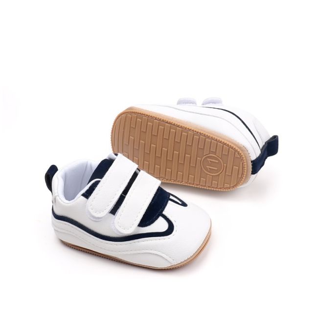 Adidasi albi cu insertii bleumarine - druly csbxc4157-1-p24