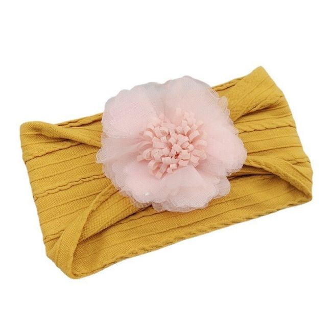 Bentita lata cu model din tesatura si fundita din tulle mbj0074-c7