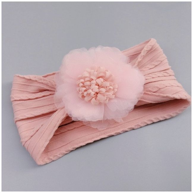 Bentita lata cu model din tesatura si fundita din tulle mbj0074-c7