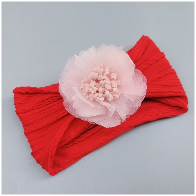 Bentita lata cu model din tesatura si fundita din tulle mbj0074-c7