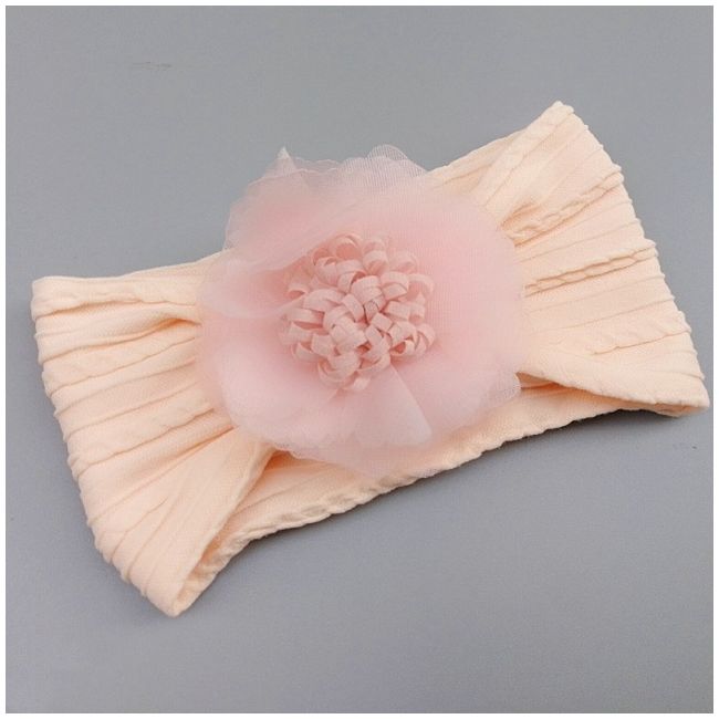 Bentita lata cu model din tesatura si fundita din tulle mbj0074-c7