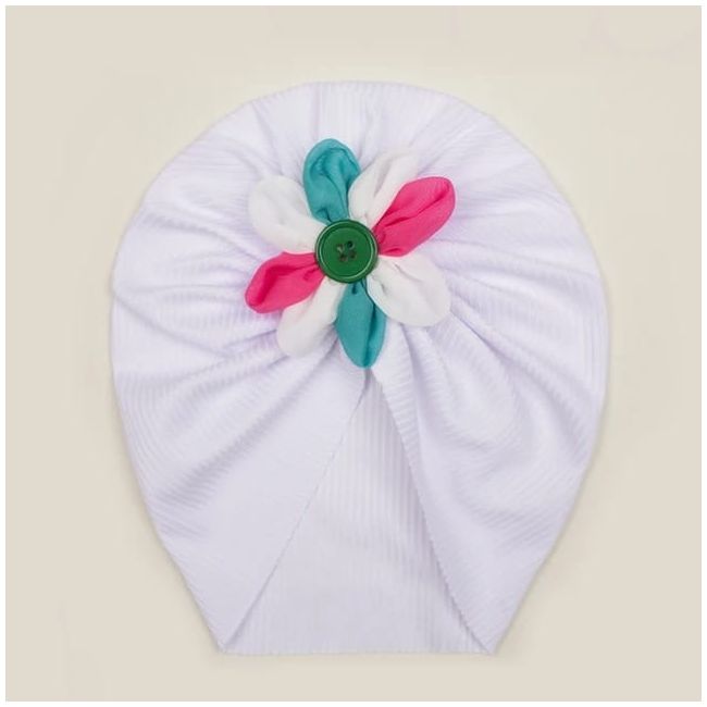 Caciulita tip turban cu floricica multicolora md23107-ct7