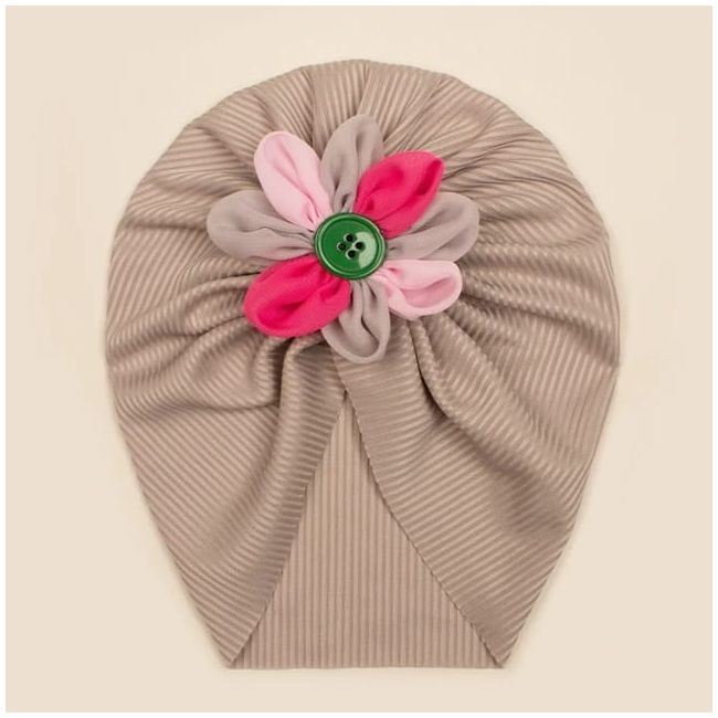 Caciulita tip turban cu floricica multicolora md23107-ct7