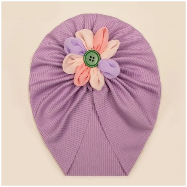 Caciulita tip turban cu floricica multicolora md23107-ct7