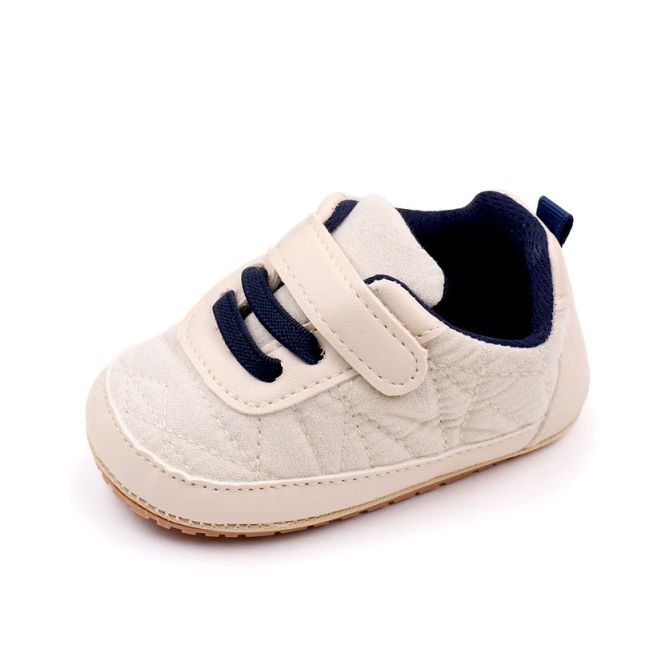 Pantofiori crem cu sireturi bleumarine pentru baietei mdbnb3102-1-p3