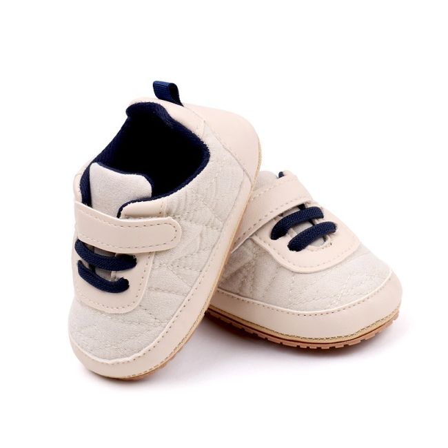 Pantofiori crem cu sireturi bleumarine pentru baietei mdbnb3102-1-p3
