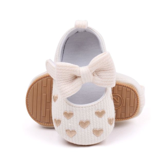 Pantofiori ivoire cu inimioare aurii mdbls3076-3-p01