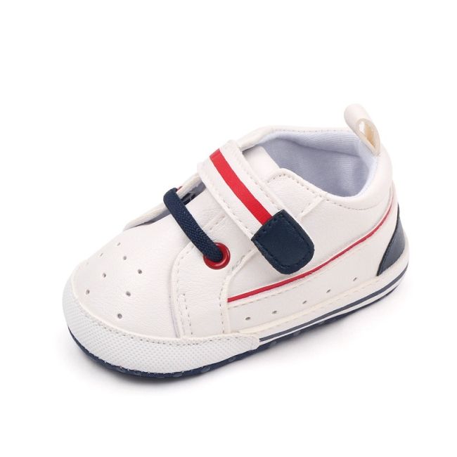 Tenisi albi cu insertii bleumarine pentru bebelusi mdbmh3013-2-p3