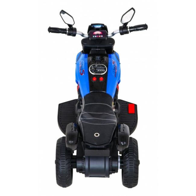 Motocicleta electrica fast tourist, roti din plastic, scaun tapitat, 83x35x63 cm, putere 18w - albastru edeedipa.blj818.nie