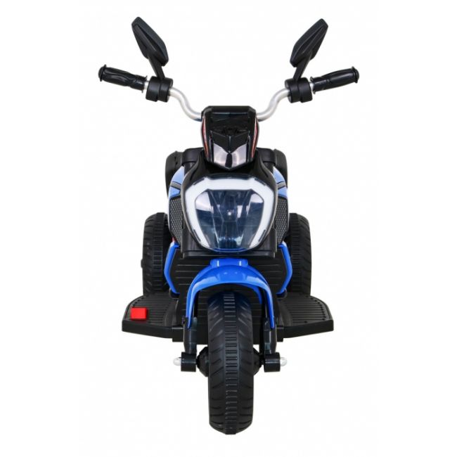Motocicleta electrica fast tourist, roti din plastic, scaun tapitat, 83x35x63 cm, putere 18w - albastru edeedipa.blj818.nie