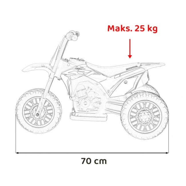 Motocicleta electrica honda crf 450r, roti din plastic, 70x41x50 cm, putere 30w - rosu edeedipa.h5.cr