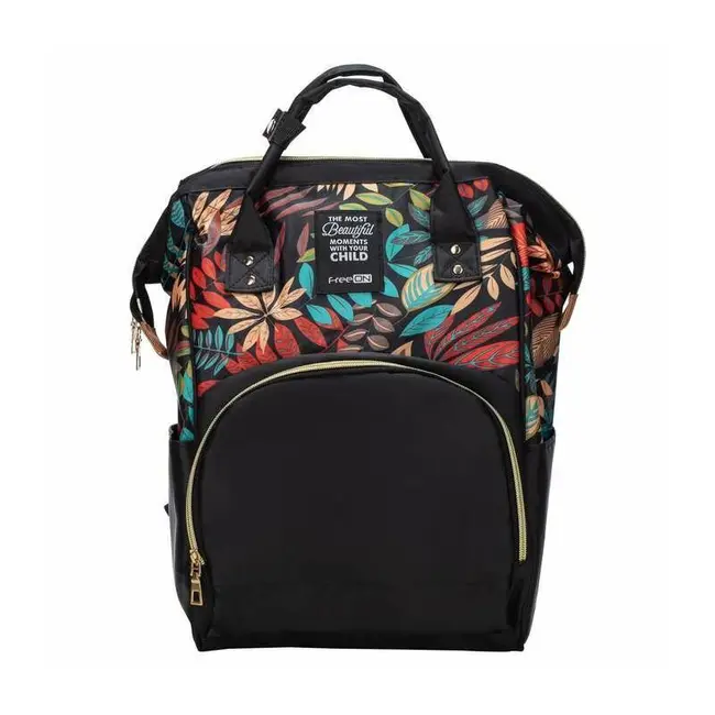 Rucsac pentru mamici, Simply, Cu multiple compartimente, FreeON, 25 x 16 x 40cm, Black BYN49089