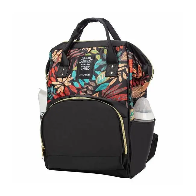 Rucsac pentru mamici, Simply, Cu multiple compartimente, FreeON, 25 x 16 x 40cm, Black BYN49089