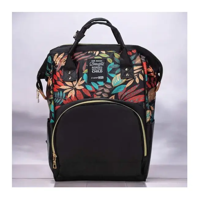 Rucsac pentru mamici, Simply, Cu multiple compartimente, FreeON, 25 x 16 x 40cm, Black BYN49089
