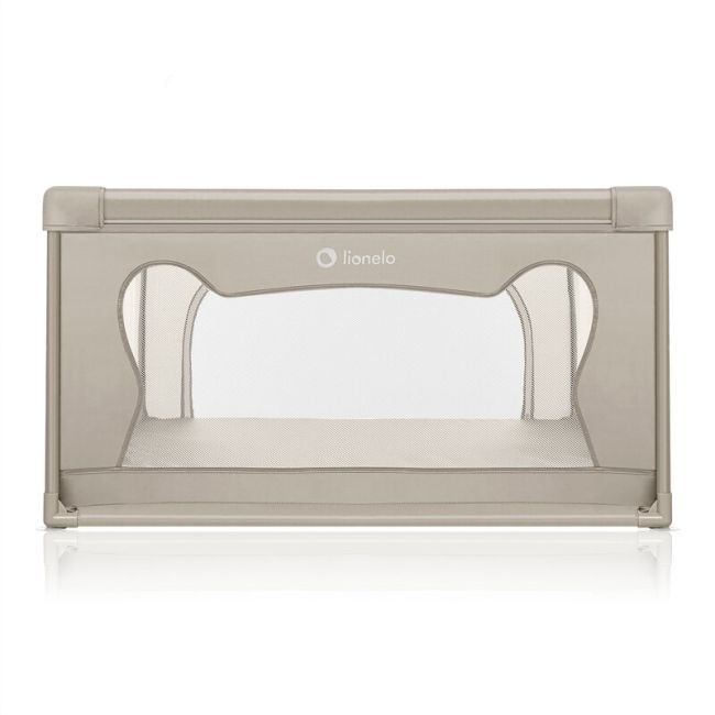 Tarc de joaca copii, Lionelo, Willow, 127 x 187 cm, Pliere compacta, Include geanta de transport, Din plasa, Cu doua intrari laterale si fermoar, Cu ventuze pentru stabilitate, Conform cu EN 12227:2010, Bej BYNLO-WILLOW_BEIGE_SAND