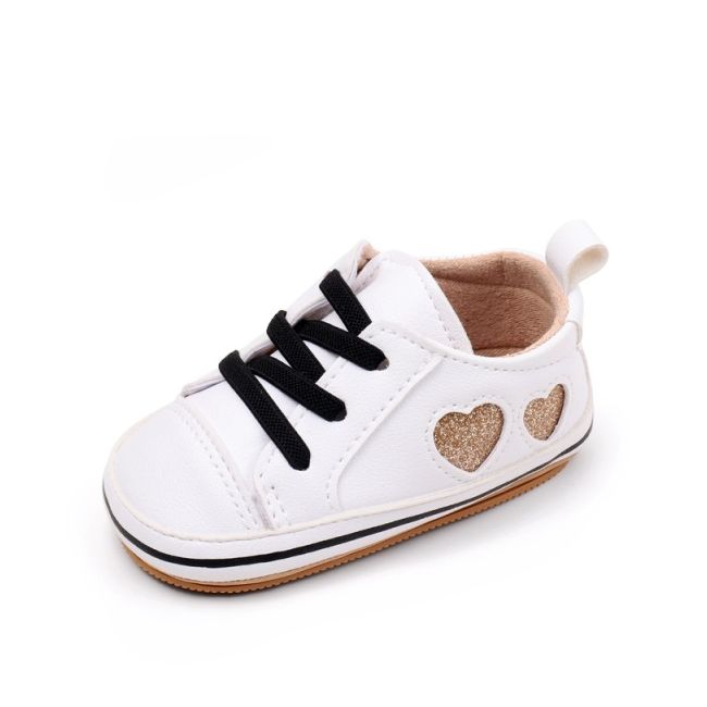 Tenisi albi pentru fetite - glitter hearts mdbxc4018-3-c5