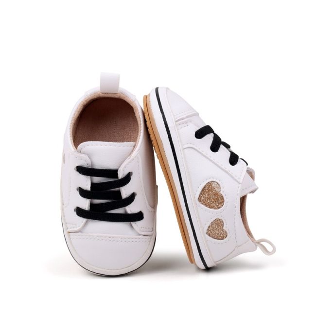 Tenisi albi pentru fetite - glitter hearts mdbxc4018-3-c5