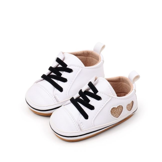 Tenisi albi pentru fetite - glitter hearts mdbxc4018-3-c5