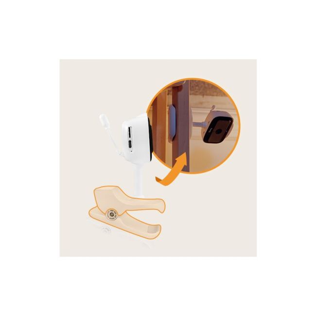 Video monitor, Lionelo, Babyline Go, Cu aplicatia dedicata Lionelo Smart, Mod de noapte 8m, Cu functie de iluminare, Pana la 5h functionare wireless, Comunicare bidirectionala, Rotatie 180 grade, Alb BYNLOC-BABYLINE_GO