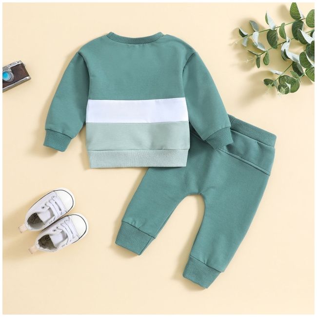 Compleu alb cu verde pentru baietei cshmm-215-de4
