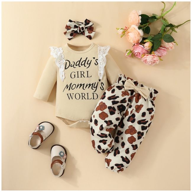 Compleu cu body crem pentru fetite - daddy and mummy mbhmm-295-de2