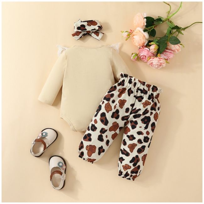 Compleu cu body crem pentru fetite - daddy and mummy mbhmm-295-de2