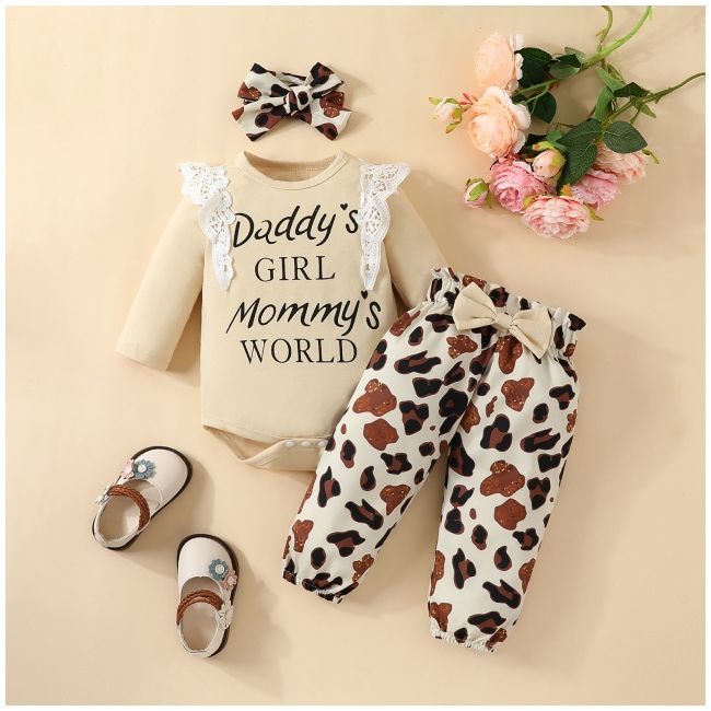 Compleu cu body crem pentru fetite - daddy and mummy mbhmm-295-de2