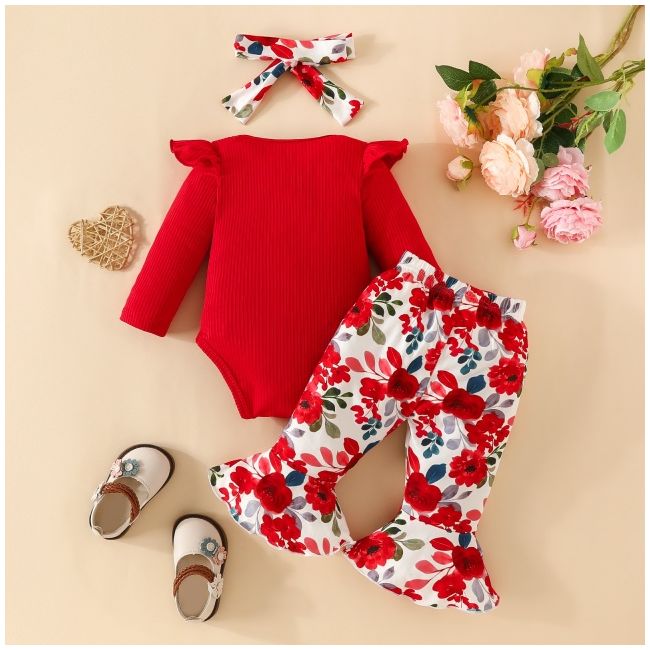 Compleu cu body rosu si pantaloni evazati mbhmm-305-de2