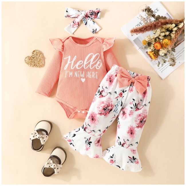 Compleu cu body roz somon si pantaloni evazati mdhmm-310-de4