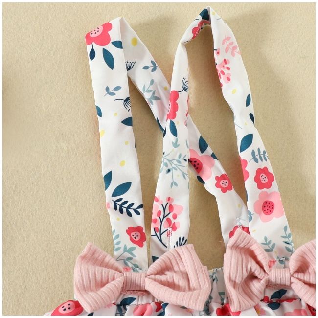 Sarafan cu body roz pudra - little flowers mdhmm-314-de3
