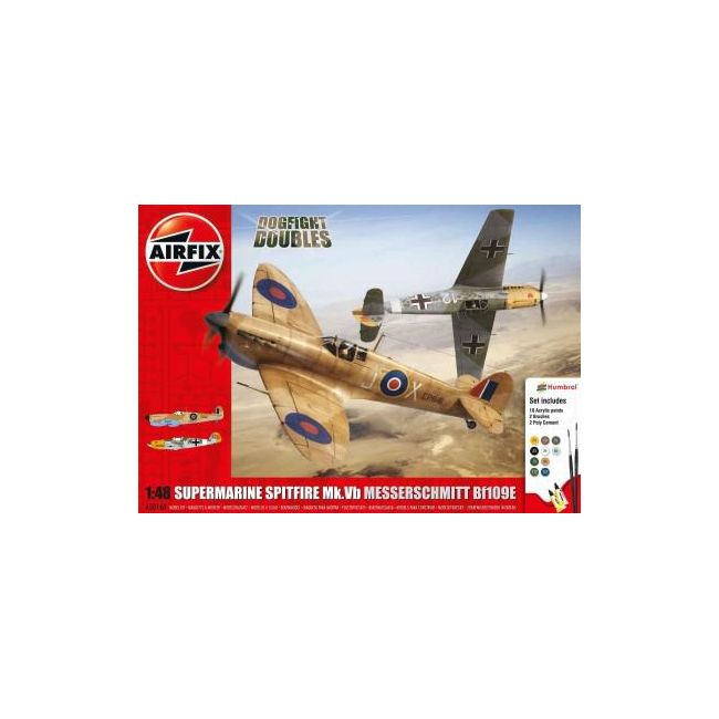 Kit constructie avioane Supermarine Spitfire Mk. Vb si Messerschmitt Bf109E-7 - SOLAF50160