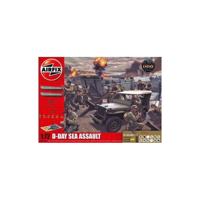 Kit constructie si pictura scena de lupta Asaltul pe mare Aniversare 100 ani WWII D-Day - SOLAF50156